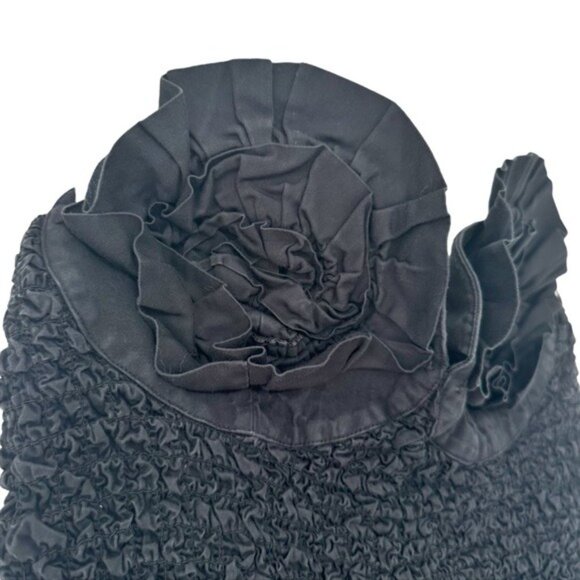 Mara Hoffman Mona Black Bodycon Organic Cotton Rosette Popcorn Dress Size M - Picture 8 of 12